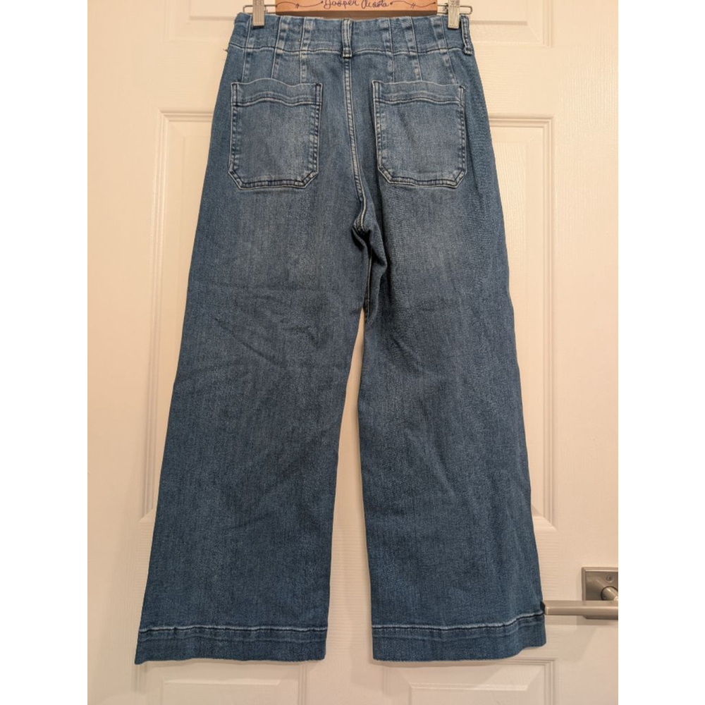 Women's Maeve by Anthropologie Blue Colette Wide Leg Jeans Size 28 - Picture 4 of 10